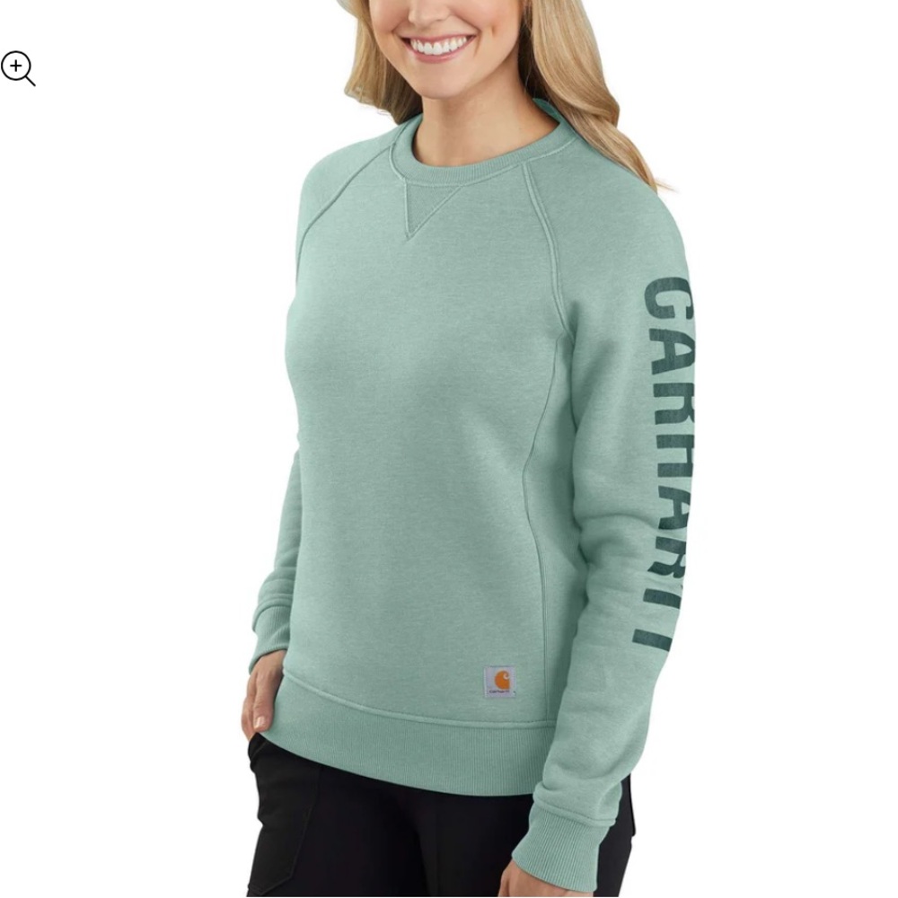 Carhartt Women's Light Green Crew Neck Sweater. Very heavy and warm!!